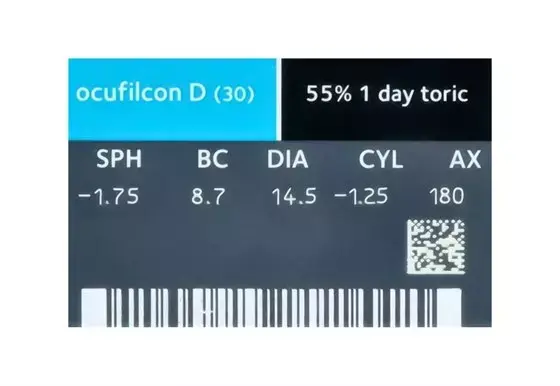 caja de biomedics para astigmatismo